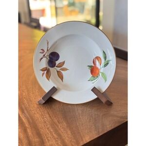 Royal Worcester Evesham Vale Fruit Rimmed Soup Bowl Fine Porcelain England 8.5in